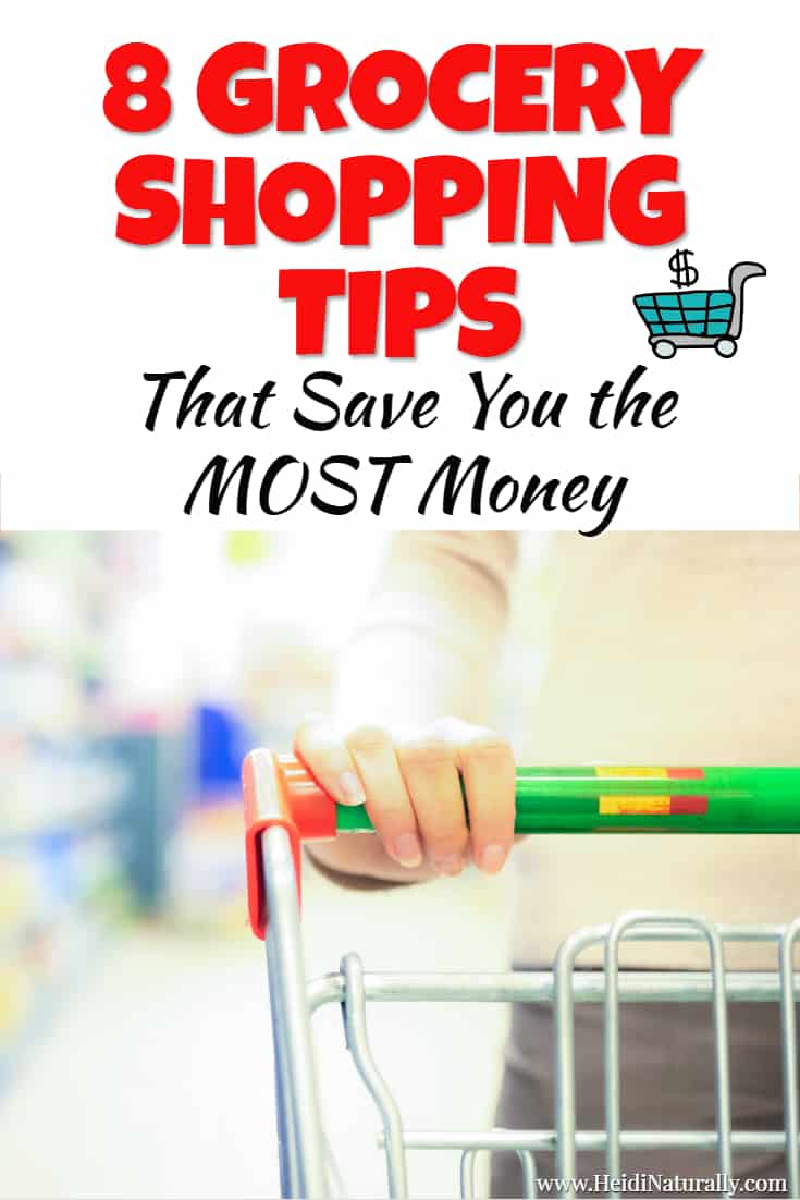 Check out the 8 best grocery shopping tips to save the most money. Find out how to save money grocery shopping and still eat well. #groceryshoppingtips #savemoney #grocerylist #shopsmart #shoppingtips #howtosavemoney