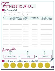 Printable fitness journal